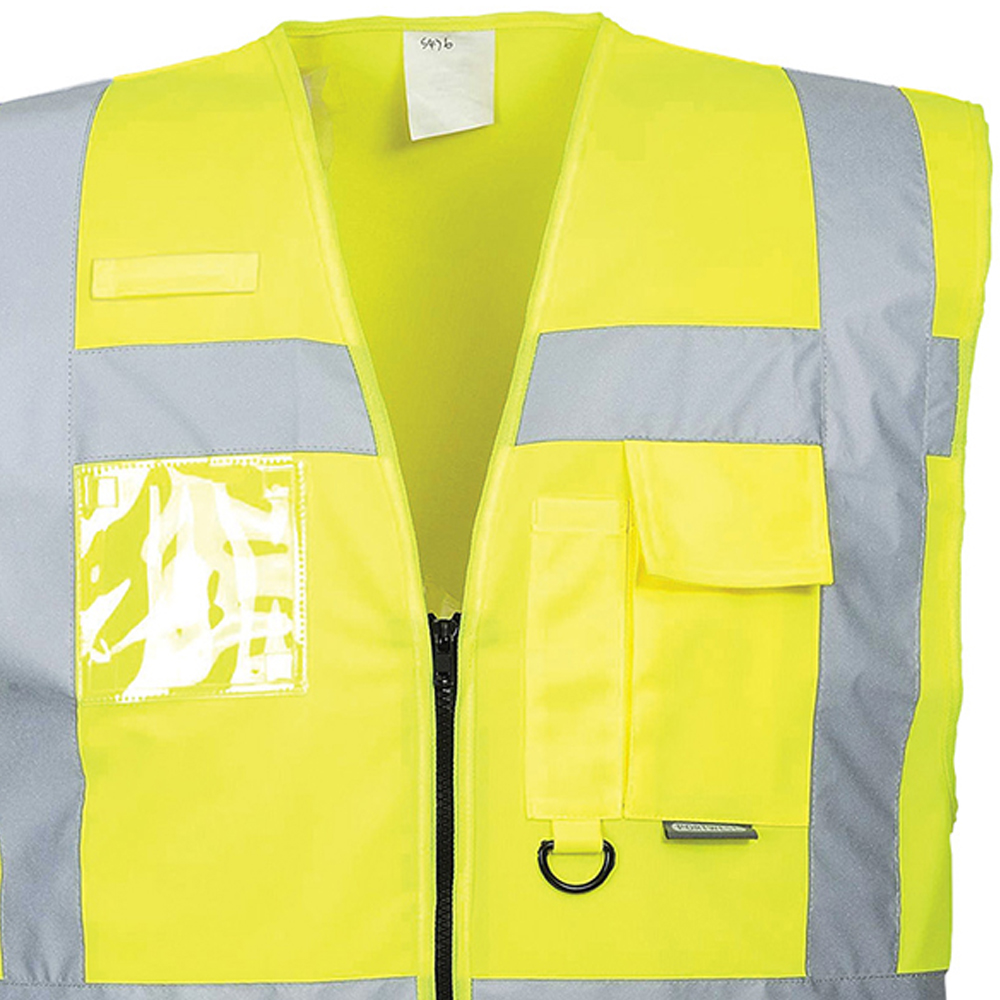 Portwest Workwear Berlin Executive Hi Vis Safety Vest Waistcoat with Pocket & ID 
